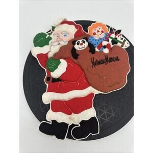 Vintage Nieman Marcus Christmas Stocking Filled Toys Soft Wall Decoration Trivet